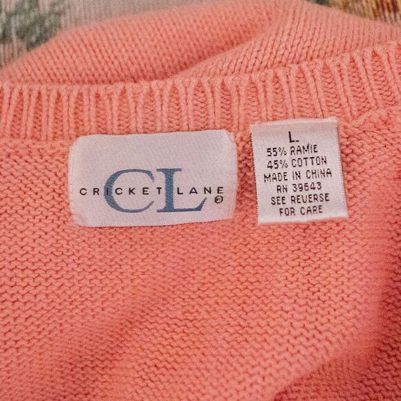 Vintage 90s Pink Cottage Coquette Floral Embroidered Knit Women's Sweater Vest - Picture 7 of 8